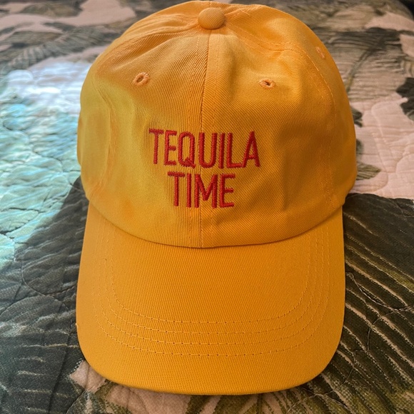 "Tequila Time" Gold/Yellow Adjustable Cotton Baseball Cap - Picture 1 of 5